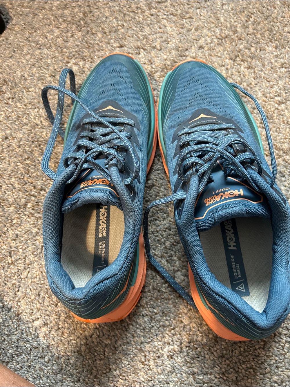 Hoka Women's Torrent 2 Trail/Running Shoes—Teal/Orange--Size 9.5 (US) /42 (EU) - Picture 6 of 6